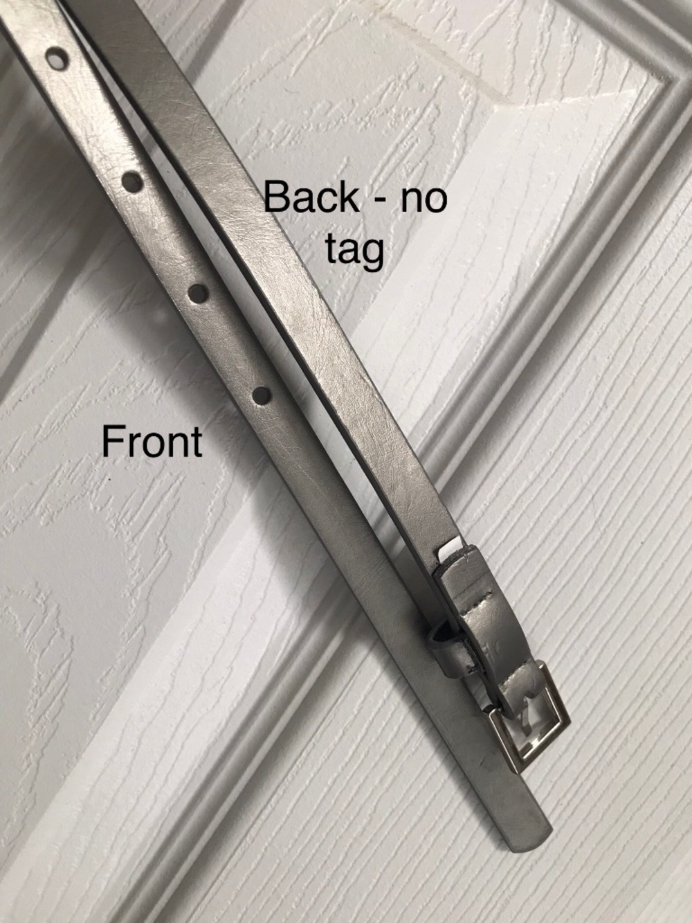 Slim Pewter Silver skinny Belt• Silver square Buckle